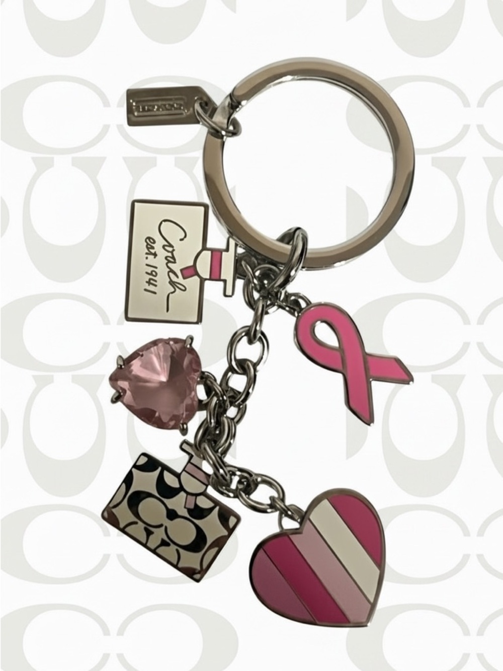 Coach keychains Cancer awareness, pink elephant, pink mini bag ballon - Picture 4 of 13